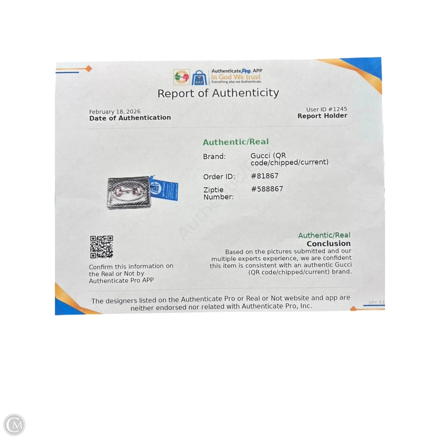 Wallet Luxury Designer By Gucci, Size: Small