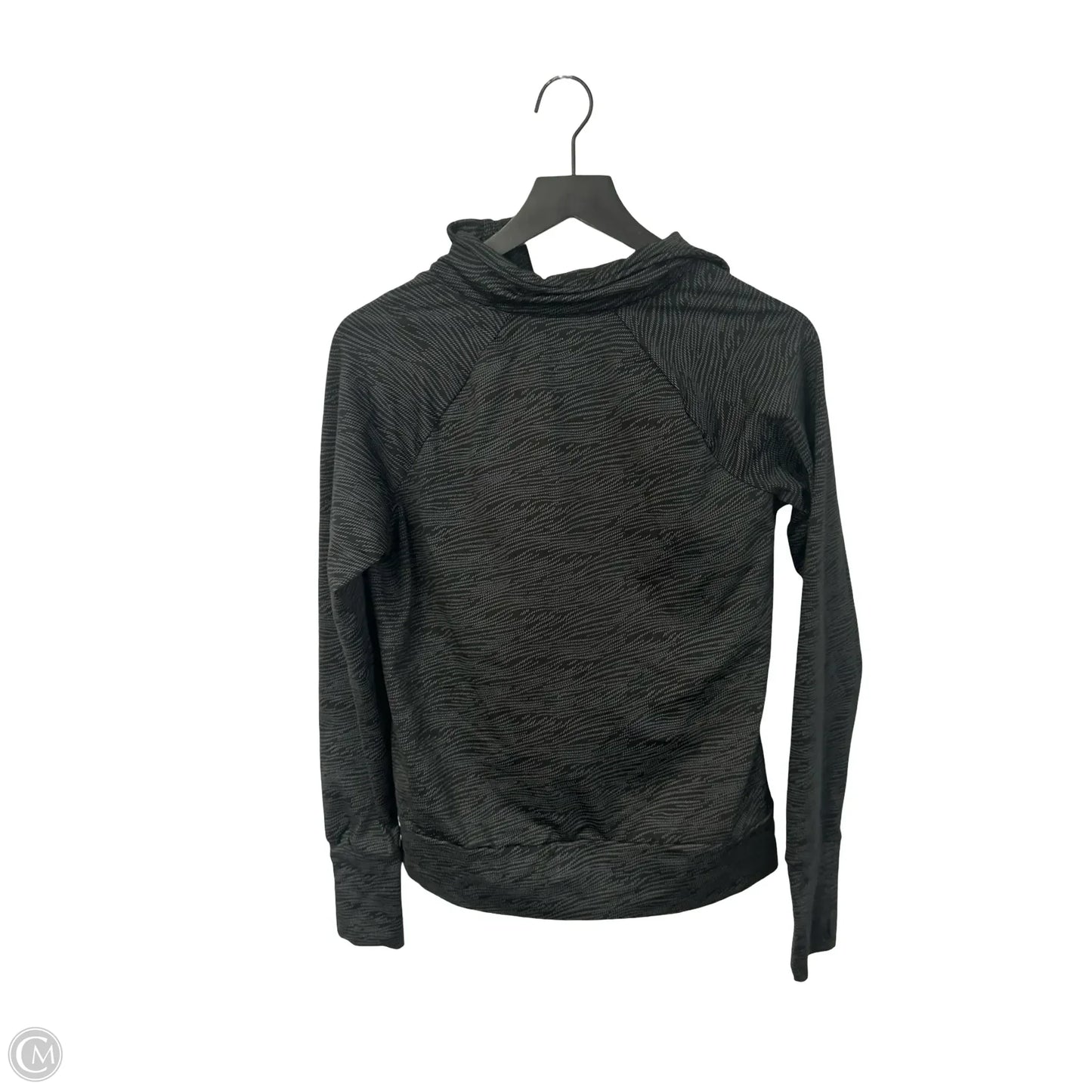 Athletic Top Long Sleeve Collar By Mondetta In Black & Grey, Size: S