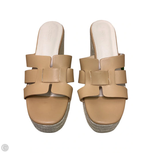 Sandals Heels Wedge By Clothes Mentor In Brown, Size: 9