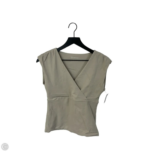 Top Short Sleeve By Spanx In Tan, Size: S