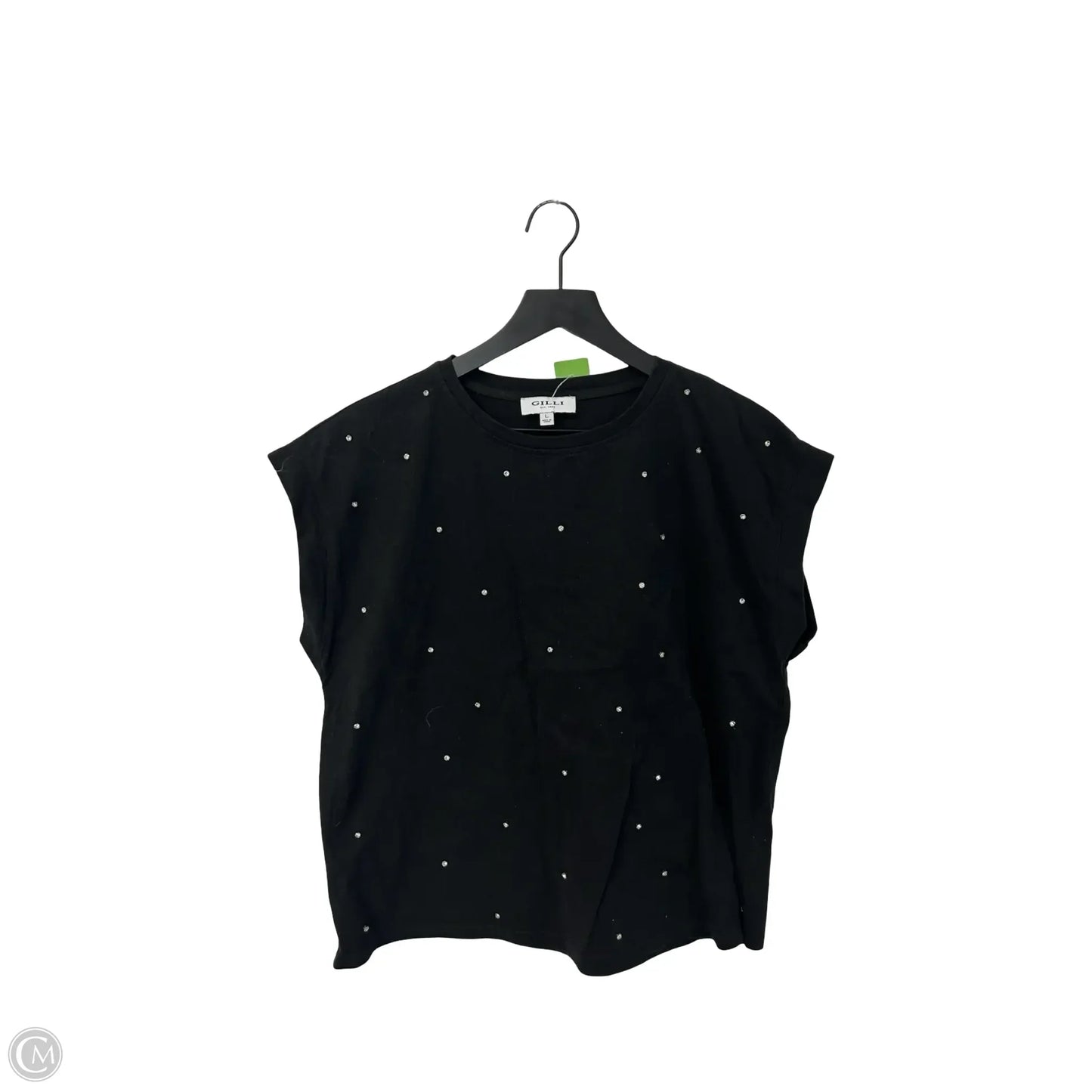 Top Short Sleeve By Gilli In Black, Size: L