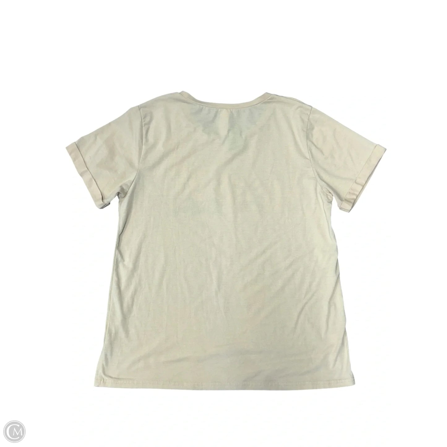 Top Short Sleeve Basic By Cmf In Tan, Size: L