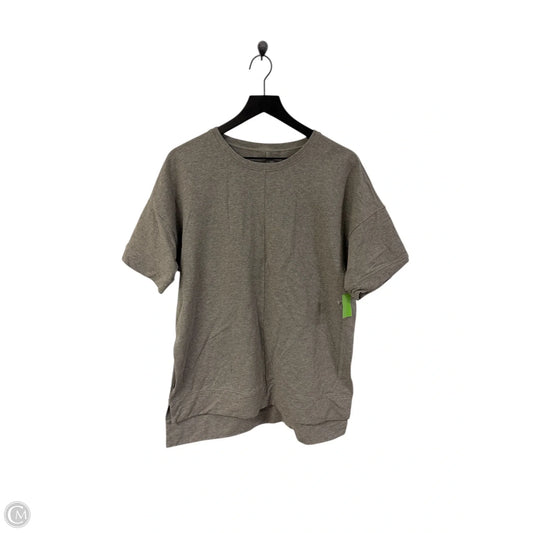 Athletic Top Short Sleeve By Lululemon In Grey, Size: Xl