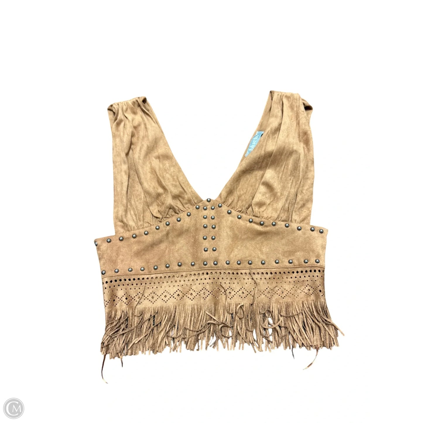 Top Sleeveless By Blue B In Brown, Size: L