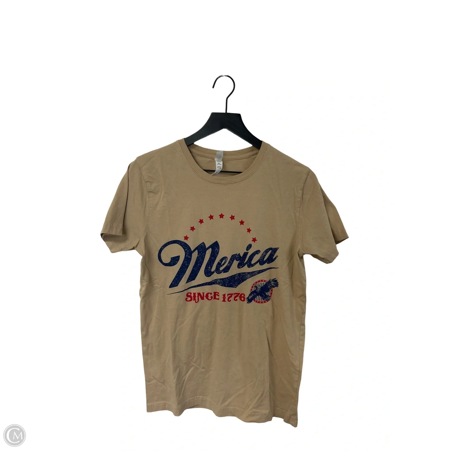 Top Short Sleeve Basic By Cme In Tan, Size: S