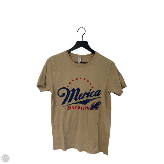 Top Short Sleeve Basic By Cme In Tan, Size: S