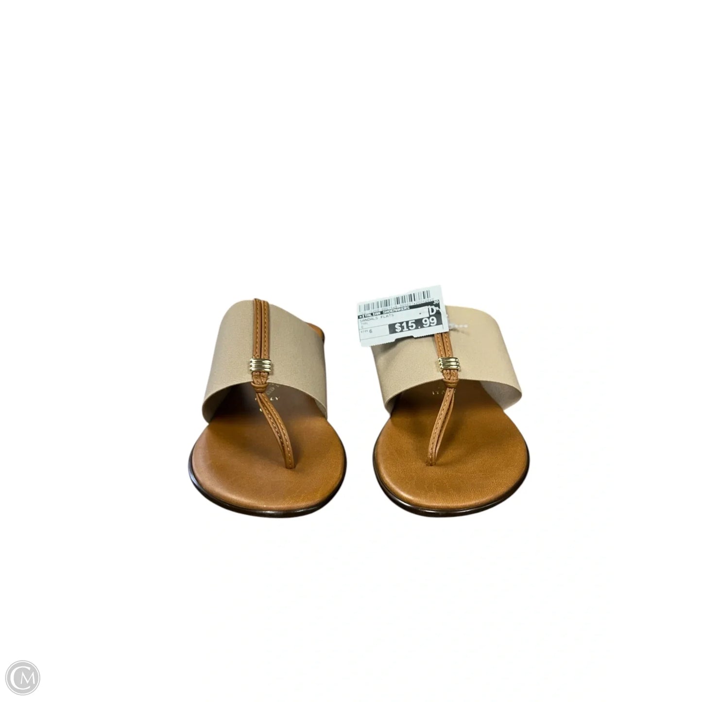 Sandals Flats By Italian Shoemakers In Tan, Size: 6