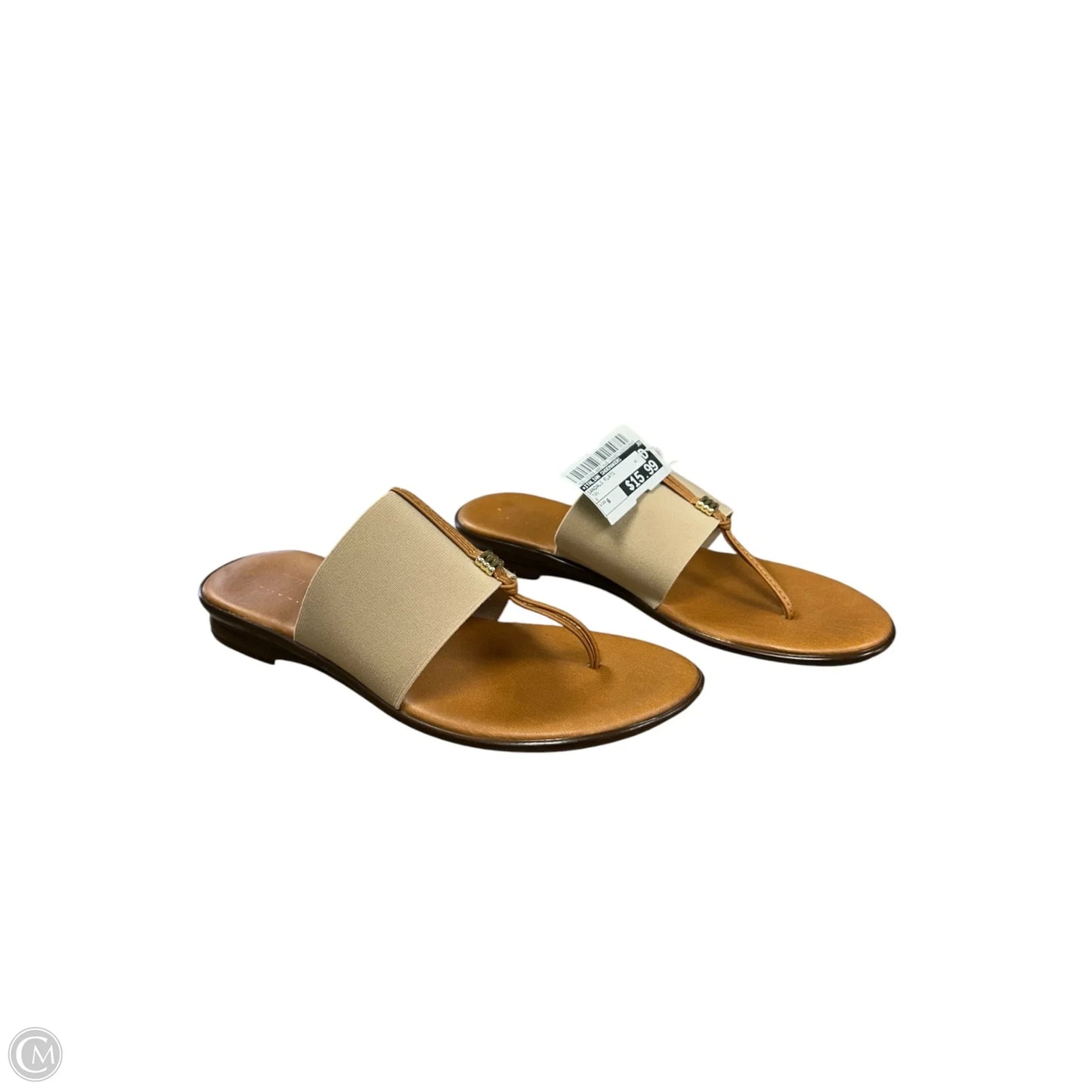 Sandals Flats By Italian Shoemakers In Tan, Size: 6