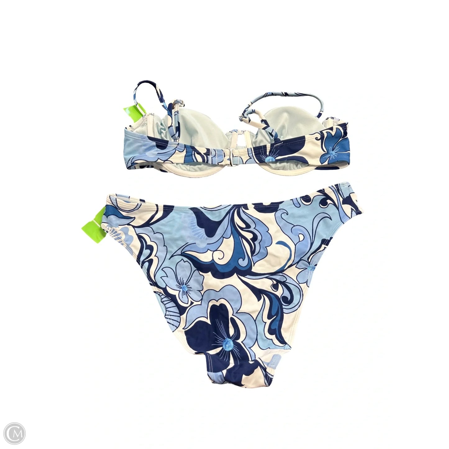 Swimsuit 2pc By Cupshe In Blue & White, Size: L