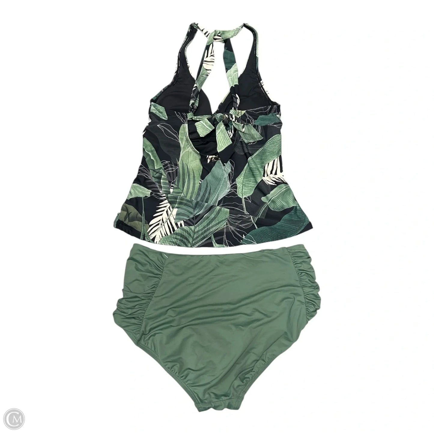 Swimsuit 2pc By Jantzen In Black & Green, Size: S