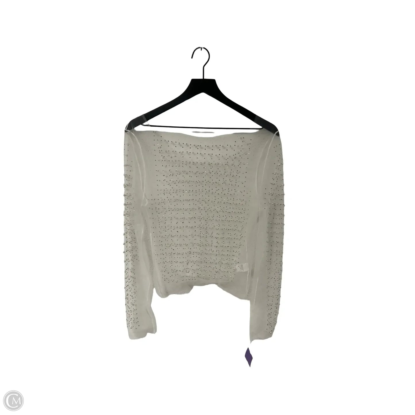 Top Long Sleeve By Cme In White, Size: L
