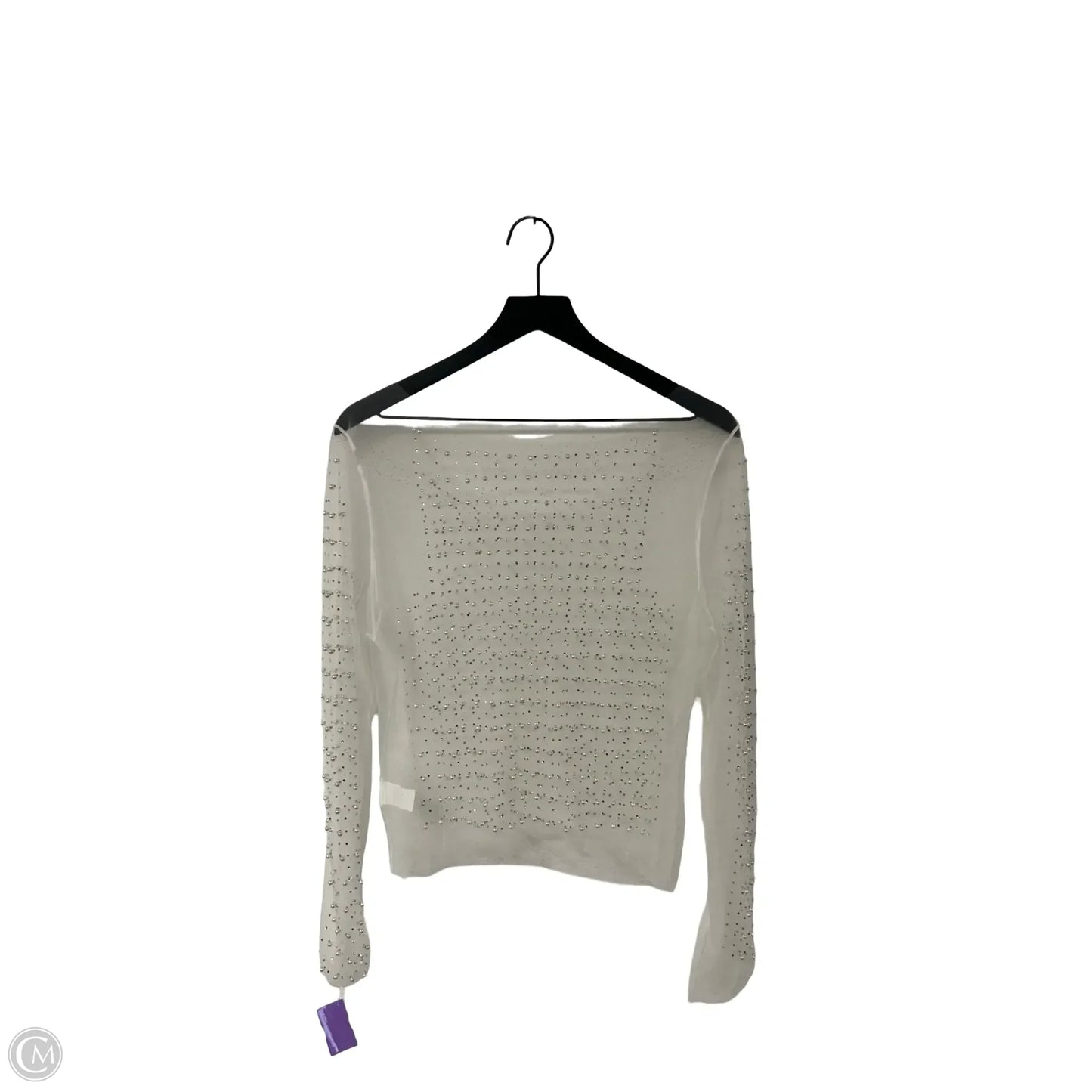 Top Long Sleeve By Cme In White, Size: L