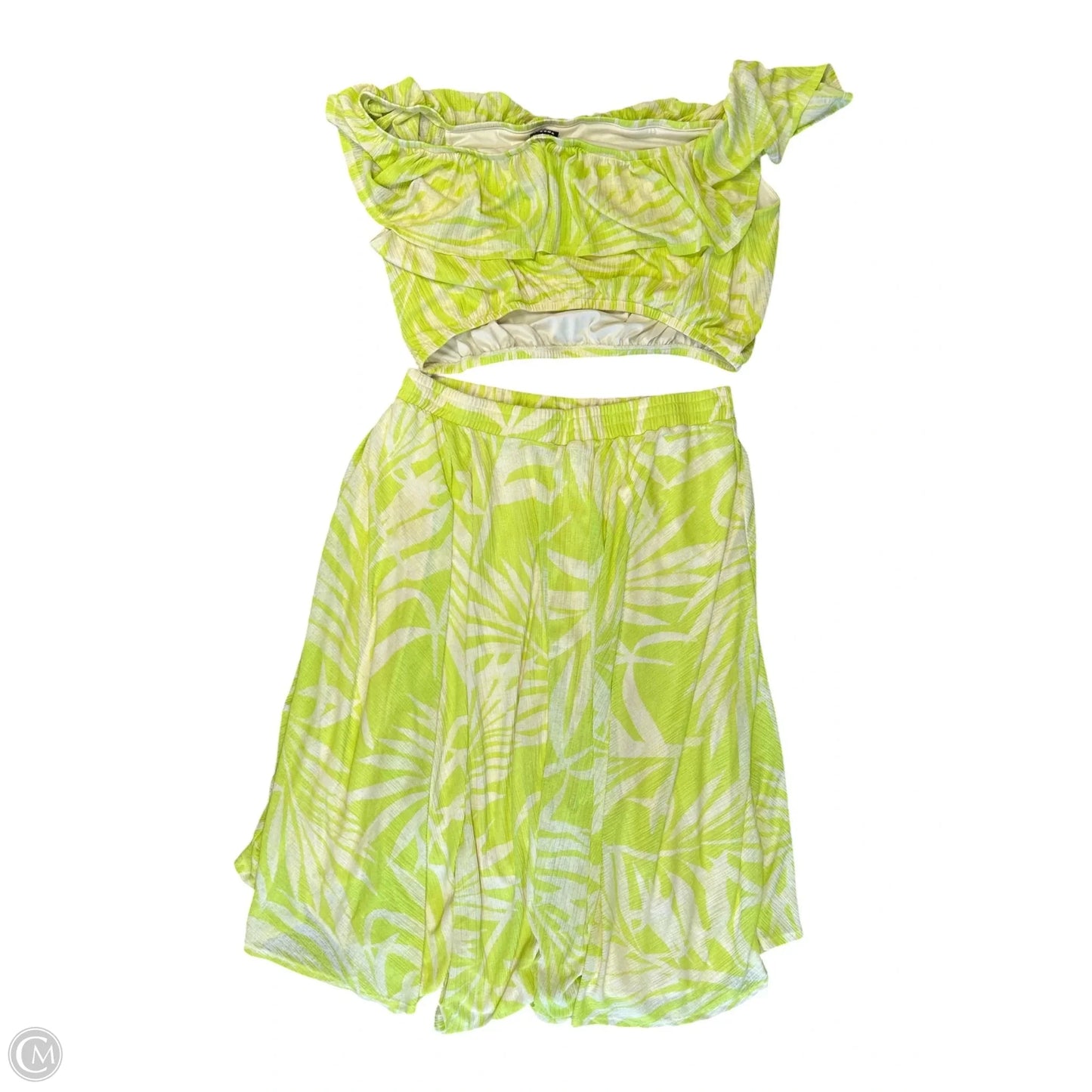 Skirt Set 2pc By Torrid In Cream & Green, Size: 2x