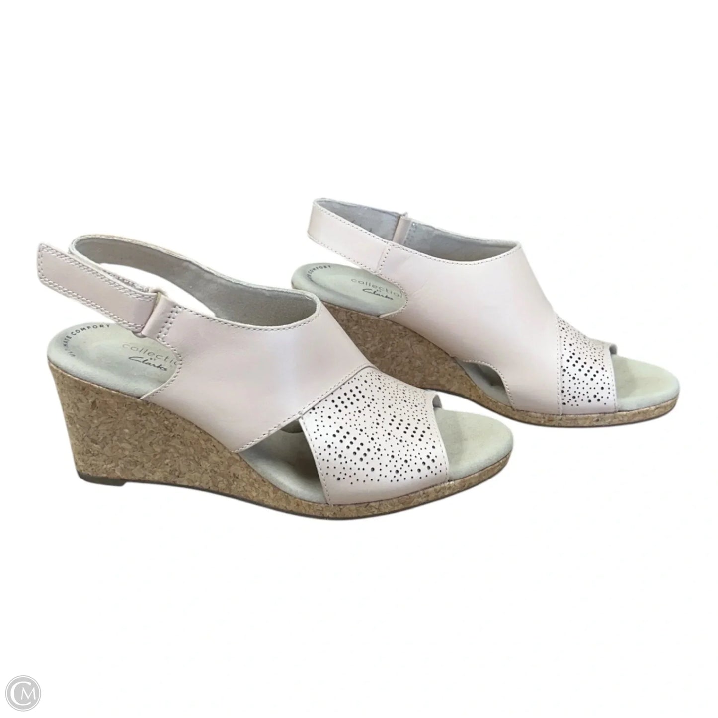 Sandals Heels Wedge By Clarks In Cream, Size: 7.5