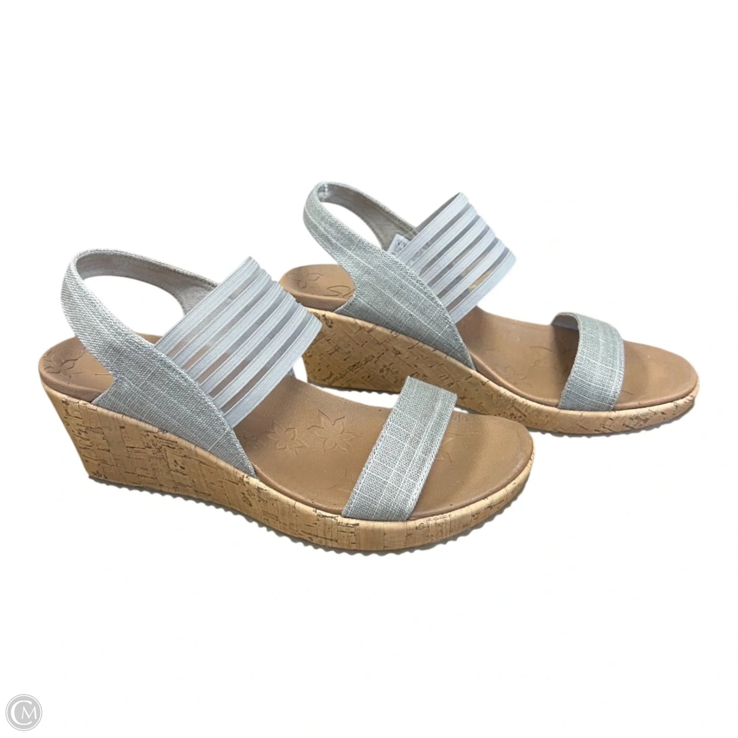 Sandals Heels Wedge By Skechers In Taupe, Size: 8