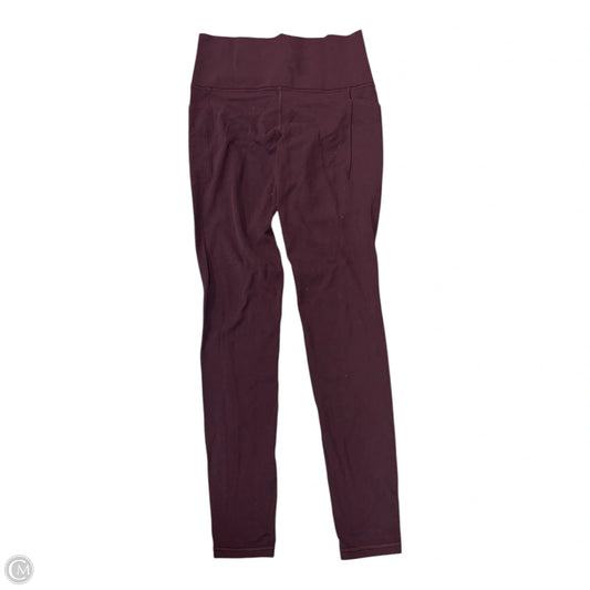 Athletic Leggings By Athleta In Maroon, Size: S