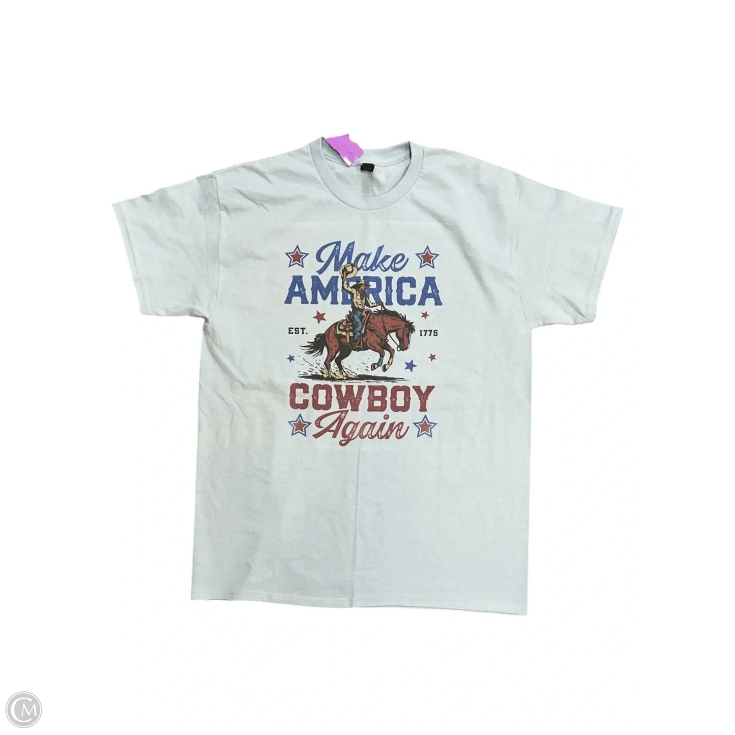 Top Short Sleeve By Gildan In Blue, Size: L