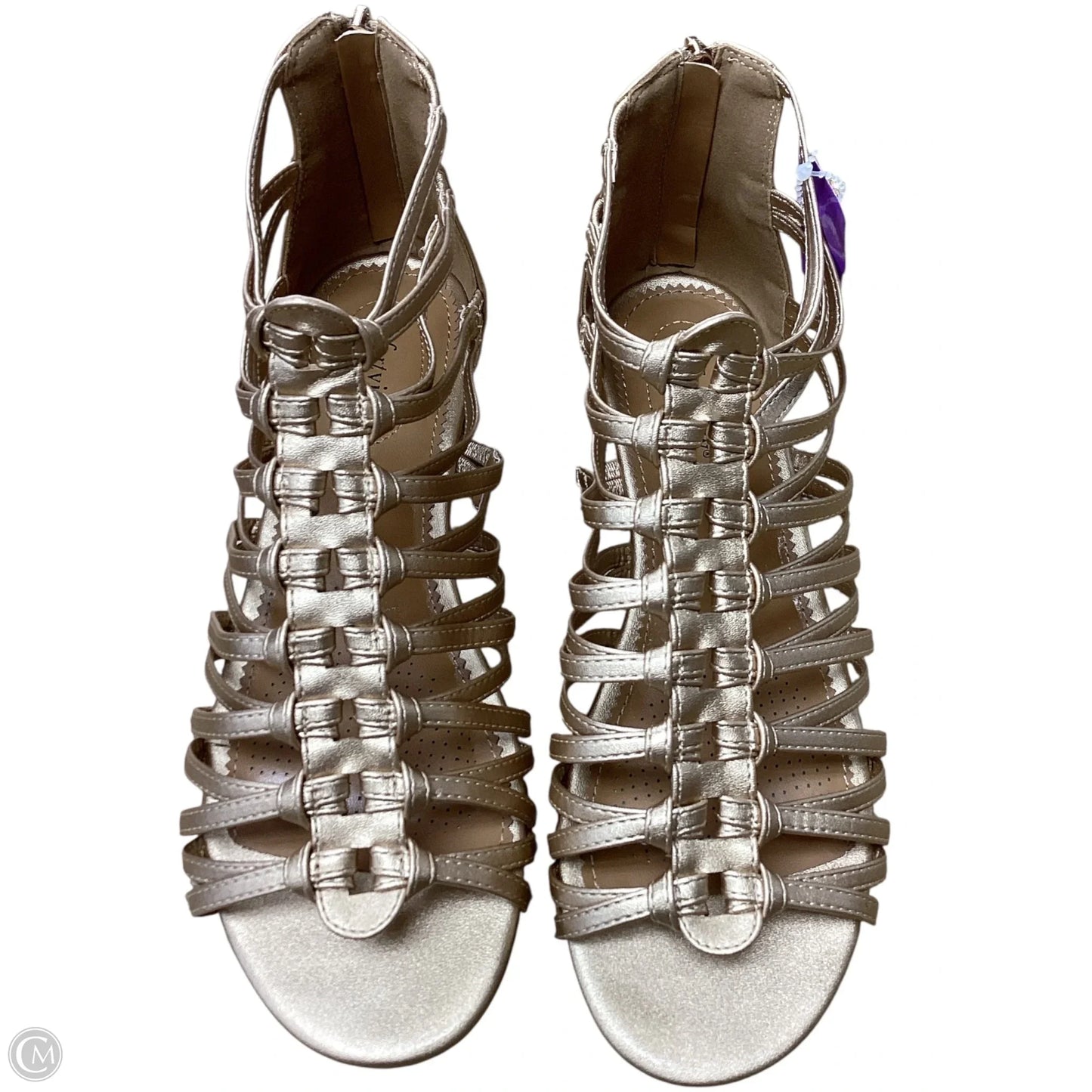 Sandals Flats By Comfortview In Gold, Size: 10