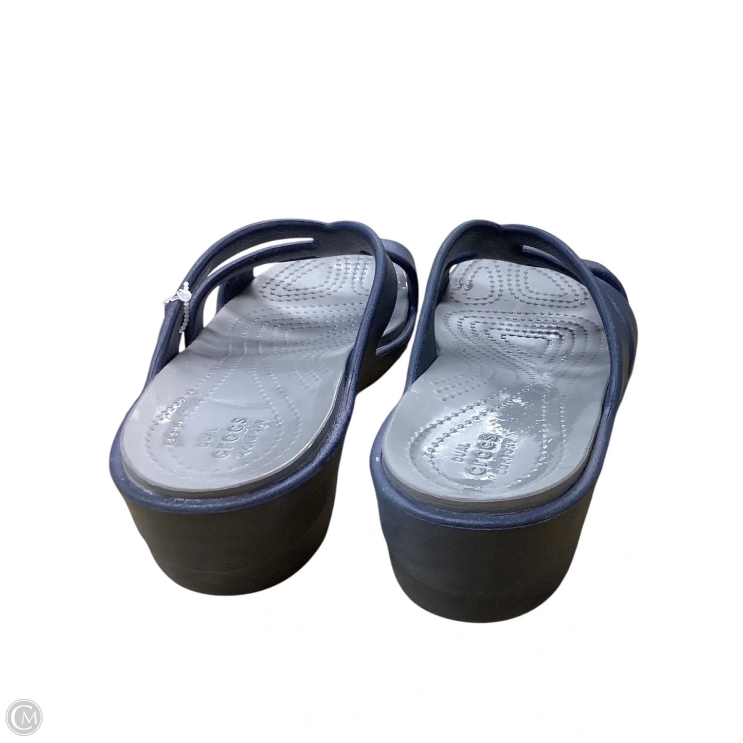 Sandals Flats By Crocs In Navy, Size: 10