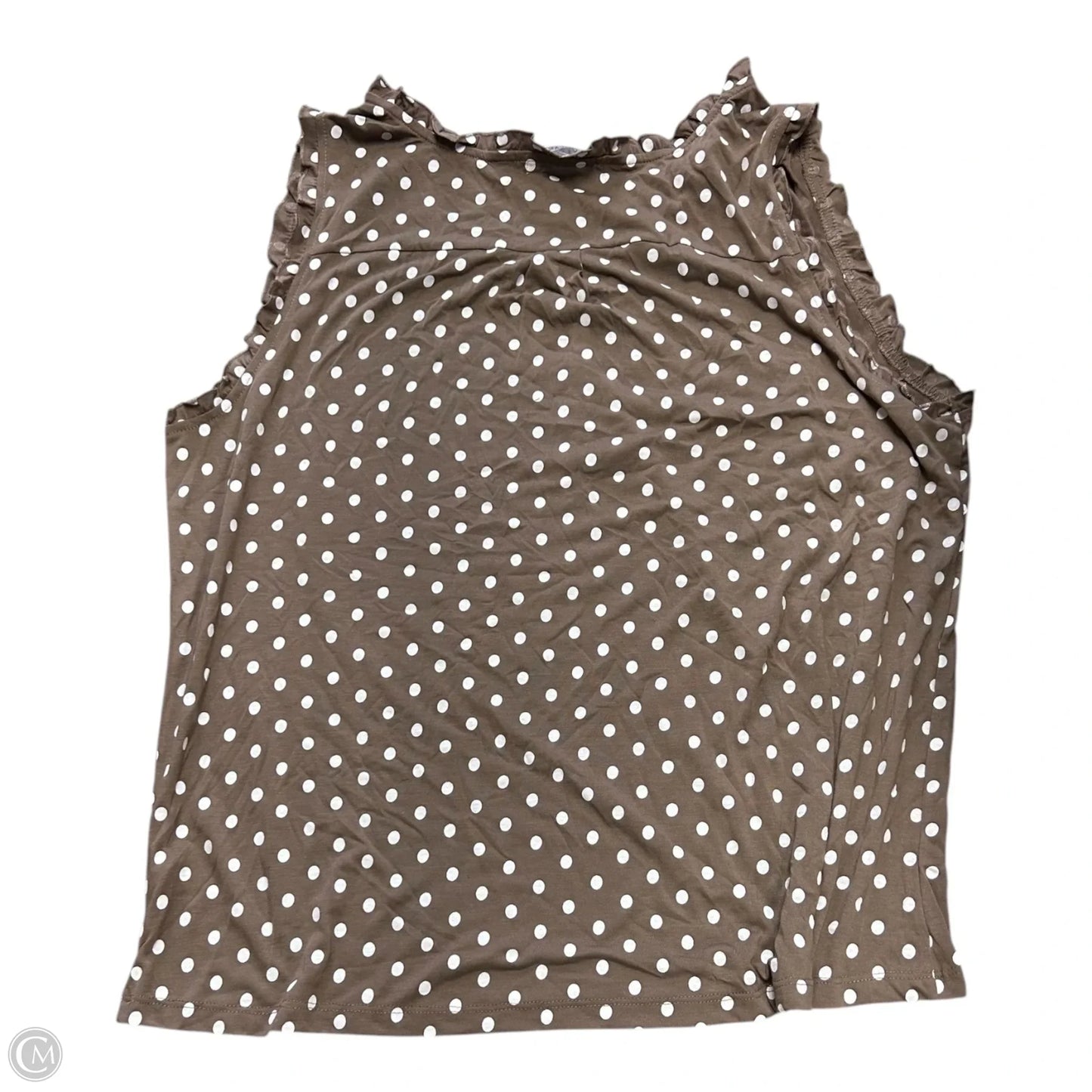 Top Sleeveless By Lascana In Brown & White, Size: 2x