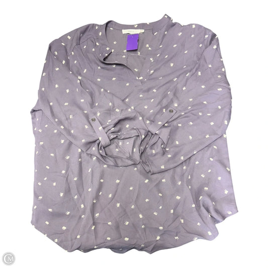 Top Long Sleeve By Lush In Purple & White, Size: Xxl