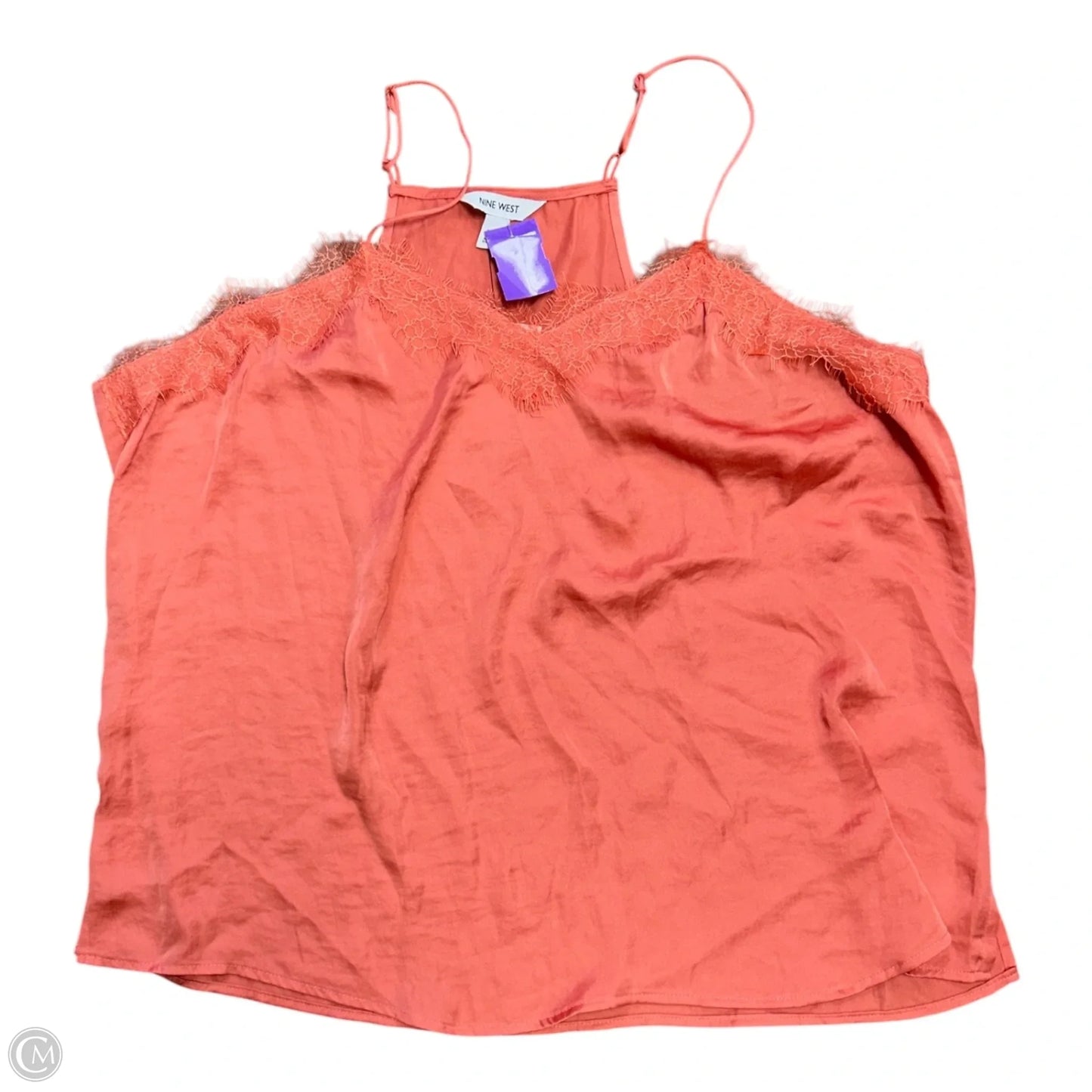 Top Sleeveless By Nine West Apparel In Orange, Size: Xxl