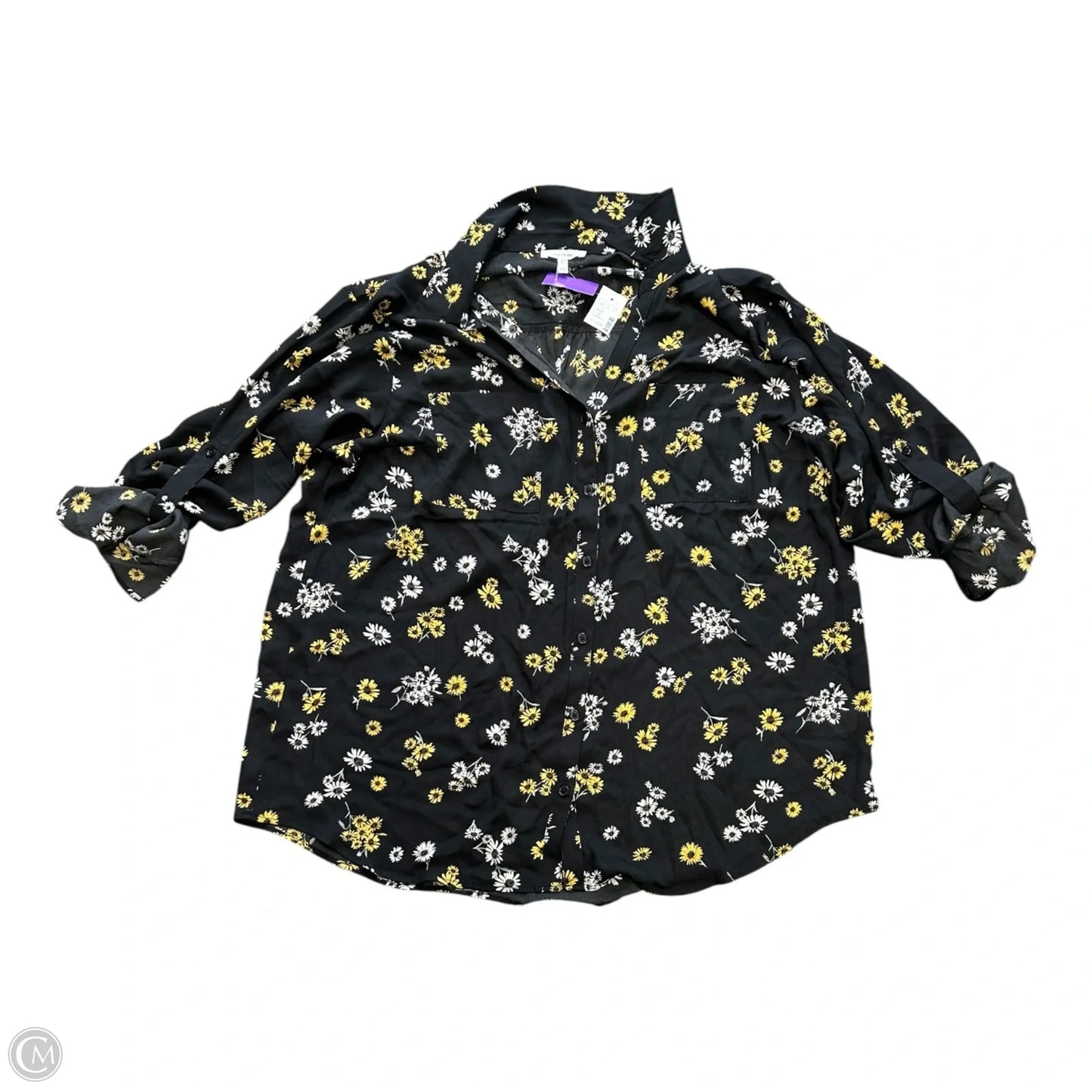 Blouse Long Sleeve By Maurices In Floral Print, Size: Xxl