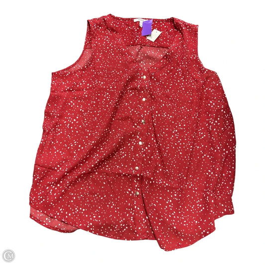 Top Sleeveless By Maurices In Red & White, Size: Xxl