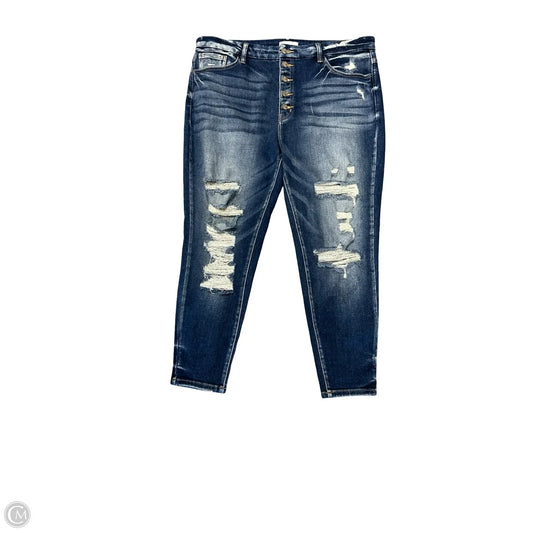 Jeans Skinny By Kancan In Blue Denim, Size: 18