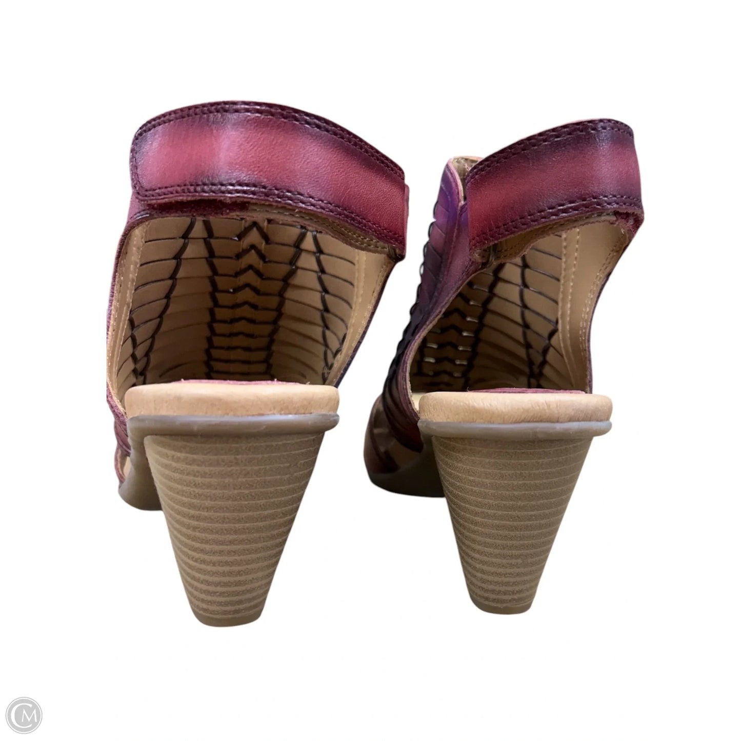 Sandals Heels Block By Earth In Red, Size: 10