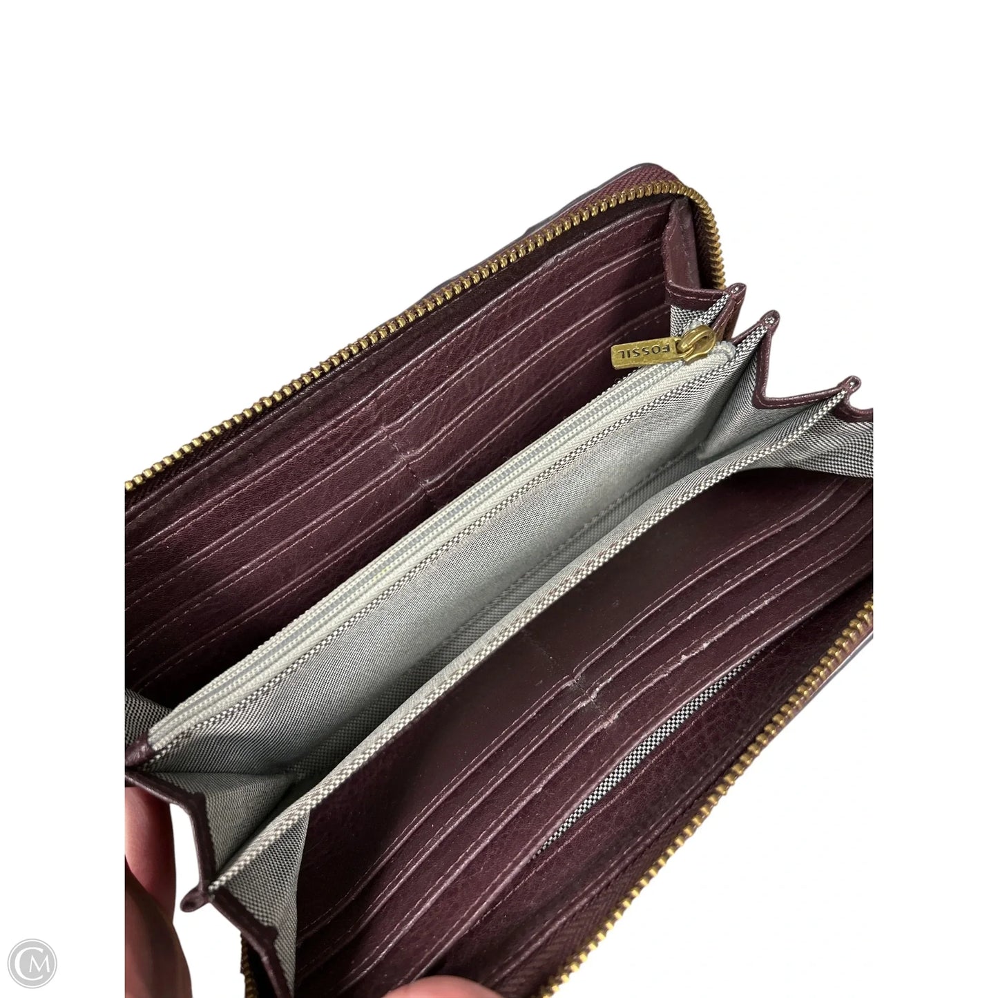 Wallet Leather By Fossil, Size: Large