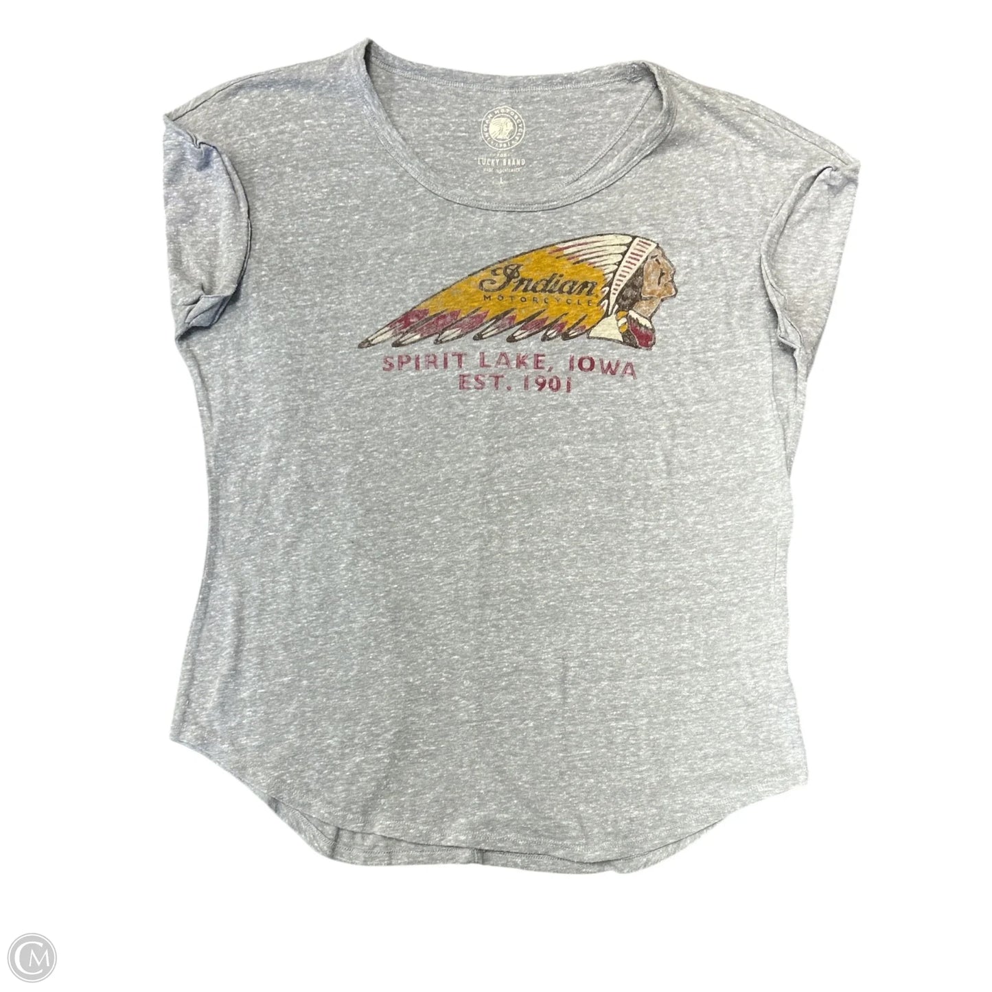 Top Short Sleeve By Lucky Brand In Grey, Size: L