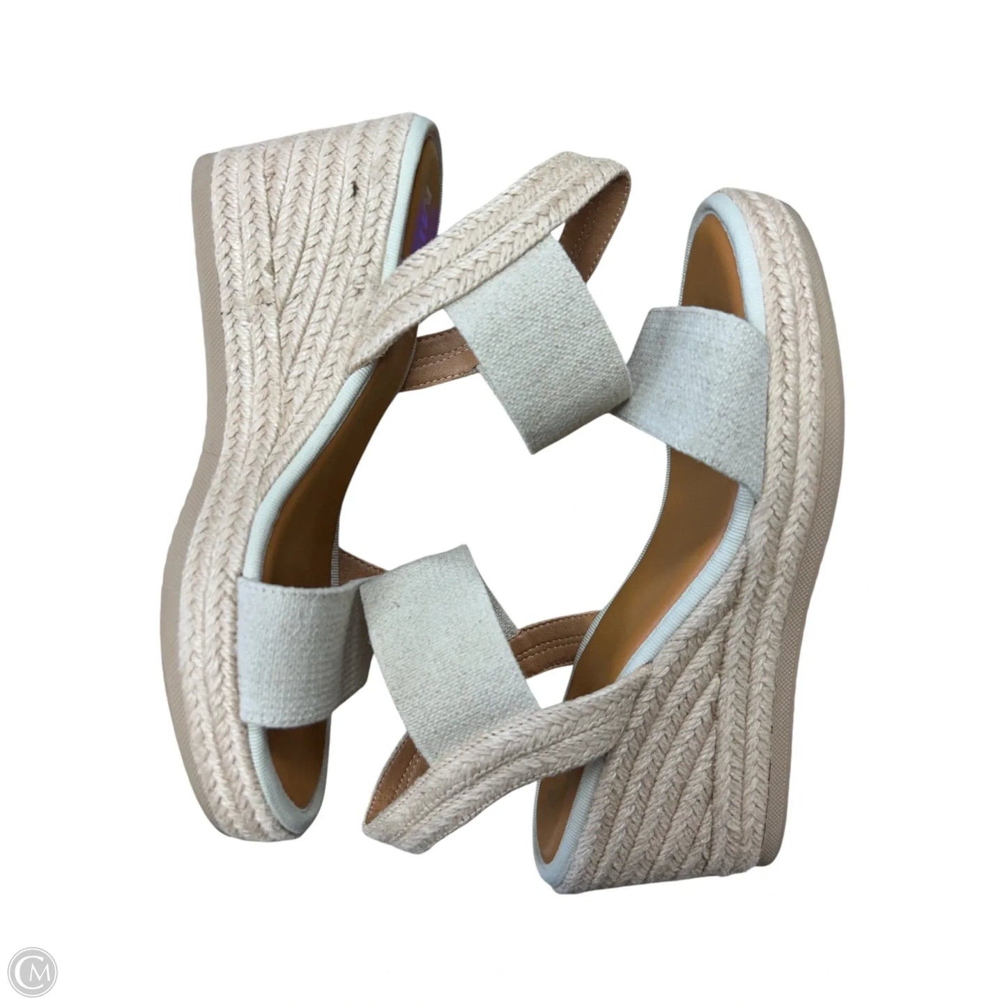 Sandals Heels Wedge By Mia In Cream, Size: 9