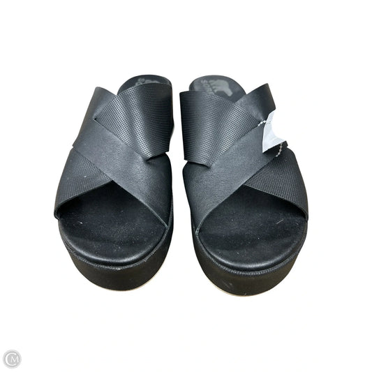 Sandals Heels Wedge By Sorel In Black, Size: 9