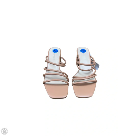 Sandals Heels Block By Nine West Apparel In Tan, Size: 7.5