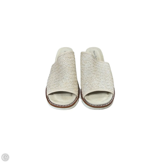 Sandals Heels Wedge By Pierre Dumas In Gold & Tan, Size: 7