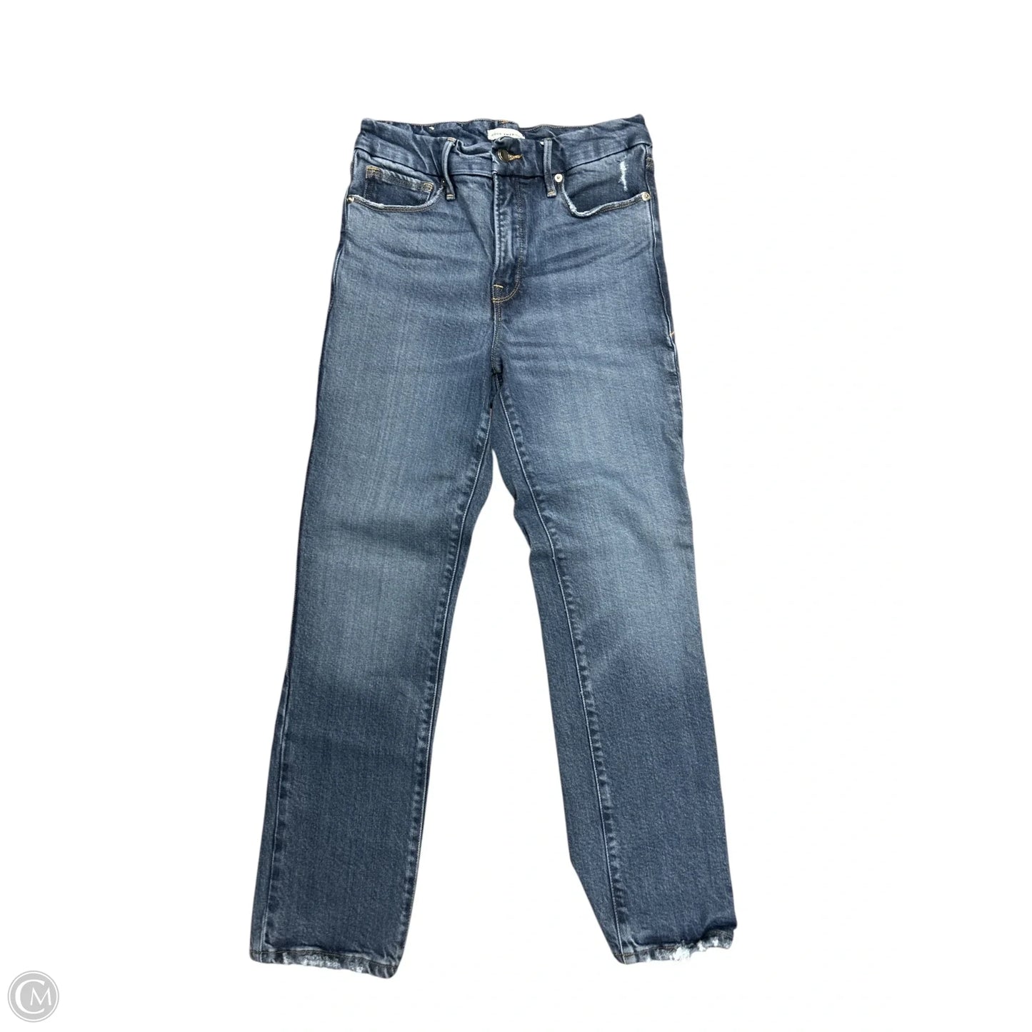 Jeans Straight By Good American In Blue Denim, Size: 4
