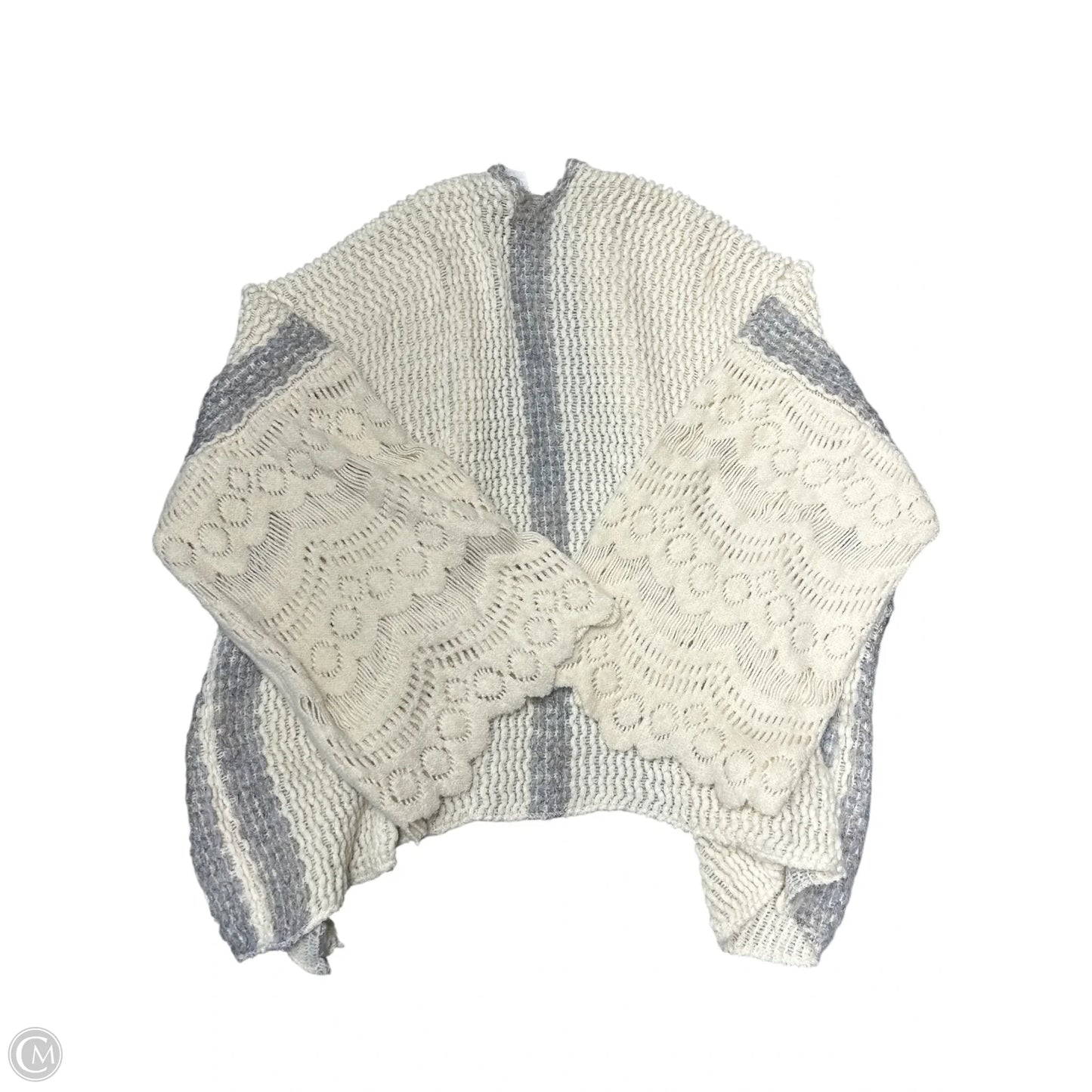 Sweater Cardigan By Anthropologie In Cream & Grey, Size: Osfm