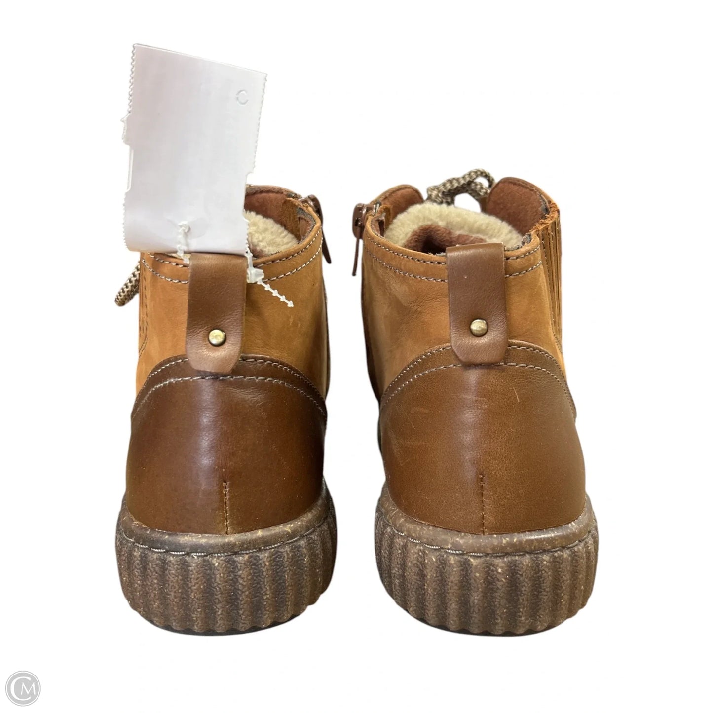 Boots Ankle Flats By Clarks In Brown, Size: 7.5
