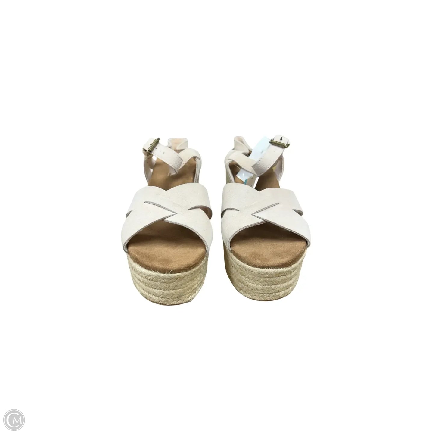 Sandals Heels Wedge By Toms In Cream, Size: 9.5