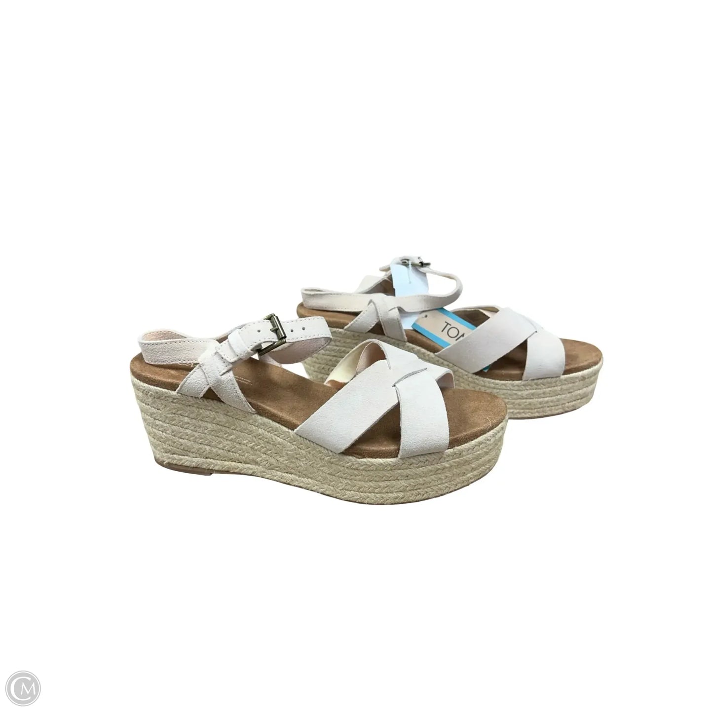 Sandals Heels Wedge By Toms In Cream, Size: 9.5