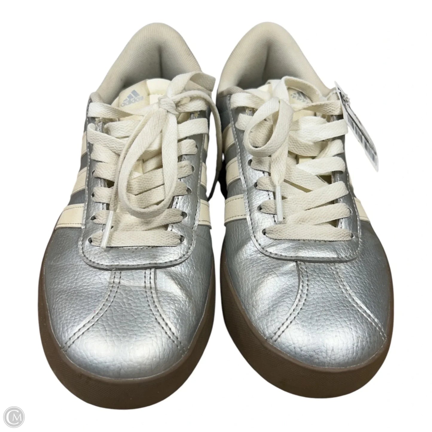 Shoes Sneakers By Adidas In Silver, Size: 8