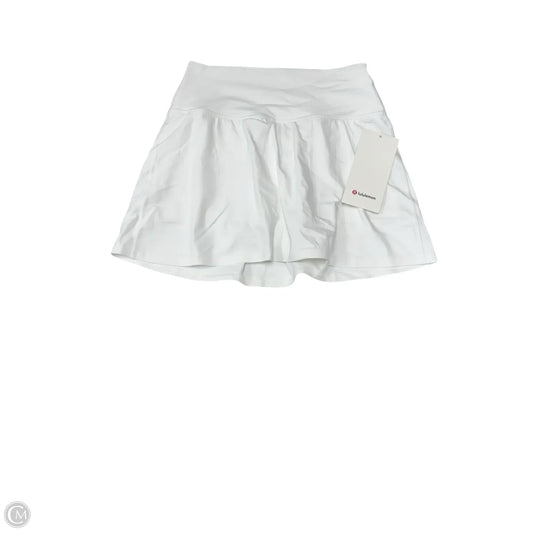 Athletic Skort By Lululemon In White, Size: 8