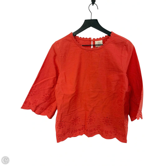Top 3/4 Sleeve By St Johns Bay In Orange, Size: S