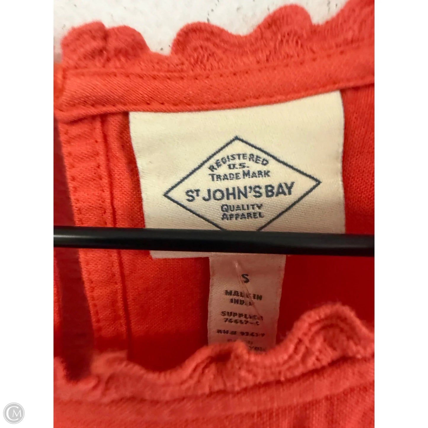 Top 3/4 Sleeve By St Johns Bay In Orange, Size: S