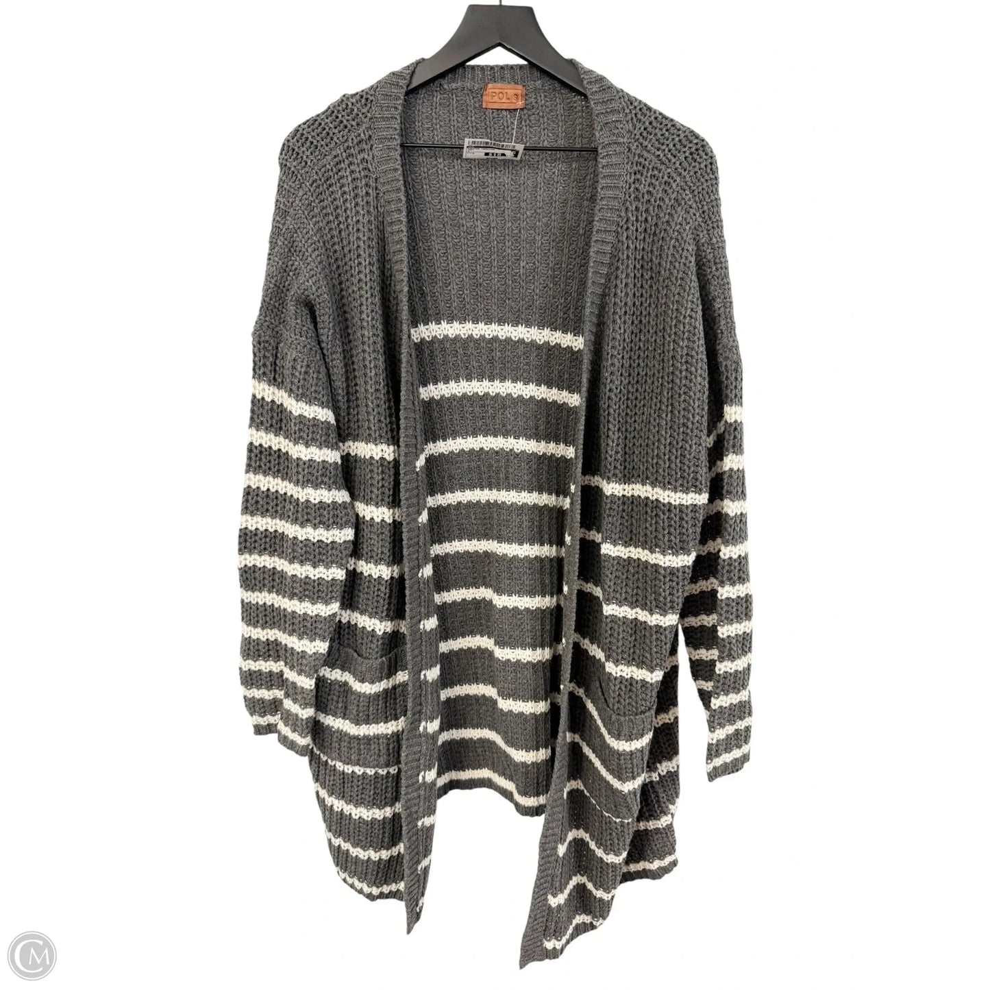 Sweater Cardigan By Pol In Grey, Size: S