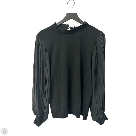 Top Long Sleeve By Adrianna Papell In Black, Size: L