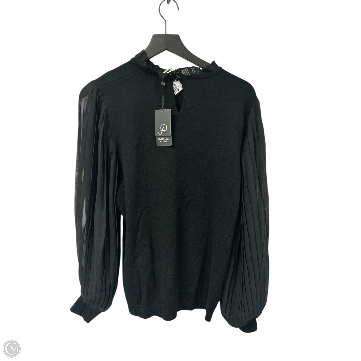Top Long Sleeve By Adrianna Papell In Black, Size: L