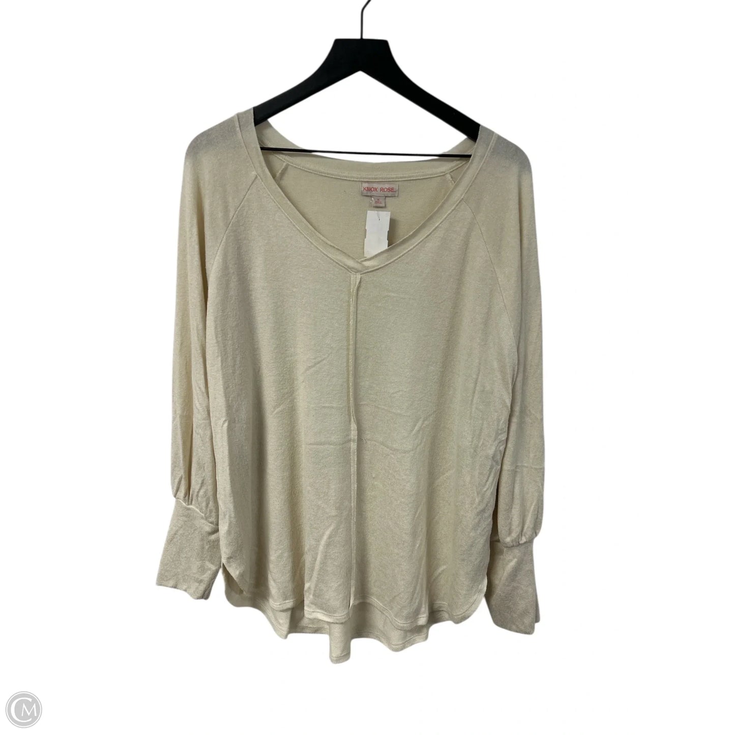 Top Long Sleeve By Knox Rose In Cream, Size: Xl