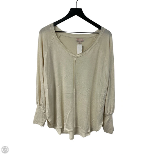 Top Long Sleeve By Knox Rose In Cream, Size: Xl